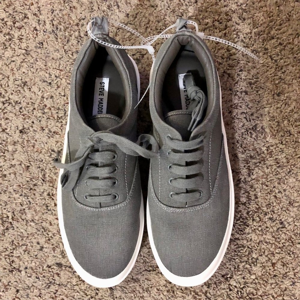 Steve Madden Coolgate Sneakers Mens 8.5 Like New Canvas Gary - Picture 5 of 12